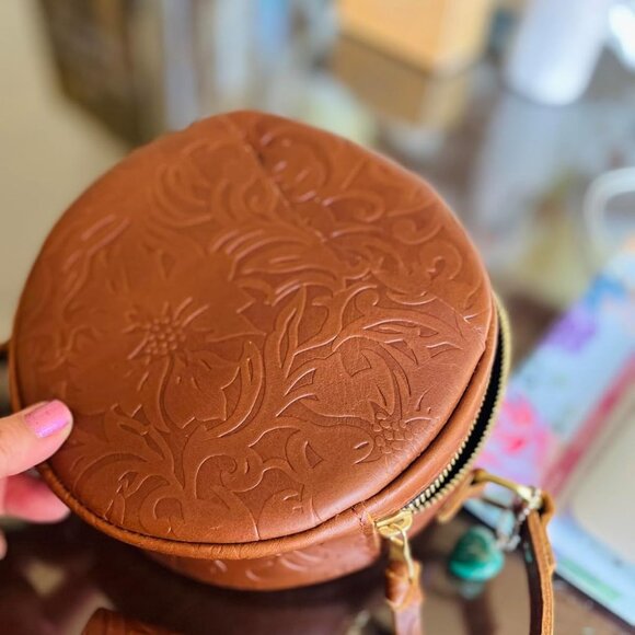 🆕Portland Leather Women Meadow Imported Goods Circle Handmade Crossbody Bag - Picture 3 of 11